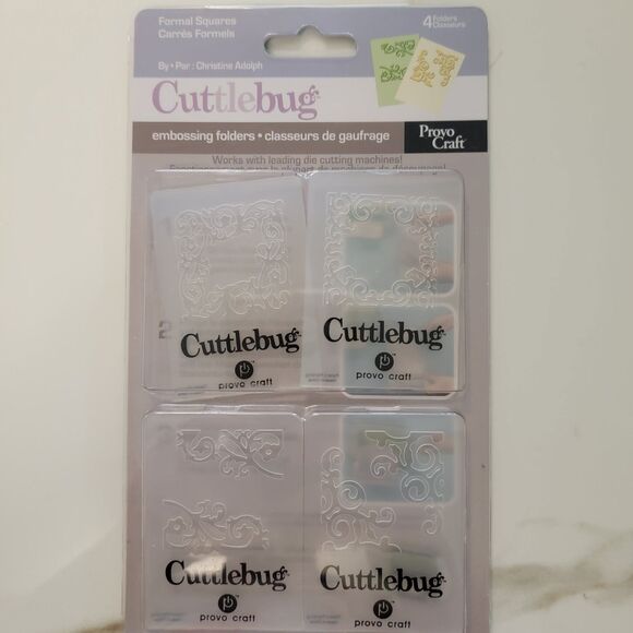 Cricut Cuttlebug MODERN VINES, FORMAL SQUARES Embossing Folders Lot of 2 NEW - Picture 12 of 16